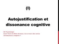 (I) Autojustification et dissonance cognitive - Ge.ch