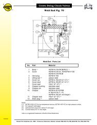 Weld End Fig. 70 Crown Swing Check Valves - Stream Flo