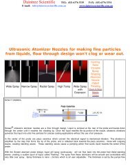 Ultrasonic Atomizer Nozzles for making fine ... - Daintree Scientific