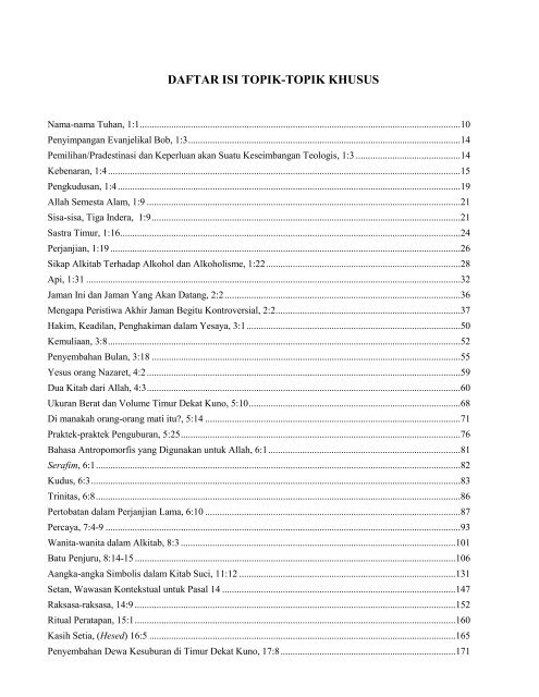 yesaya: sang nabi dan jamannya, pasal 1-39 - Free Bible Commentary