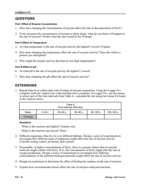 Enzyme Action: Testing Catalase Activity - Vernier Software ...