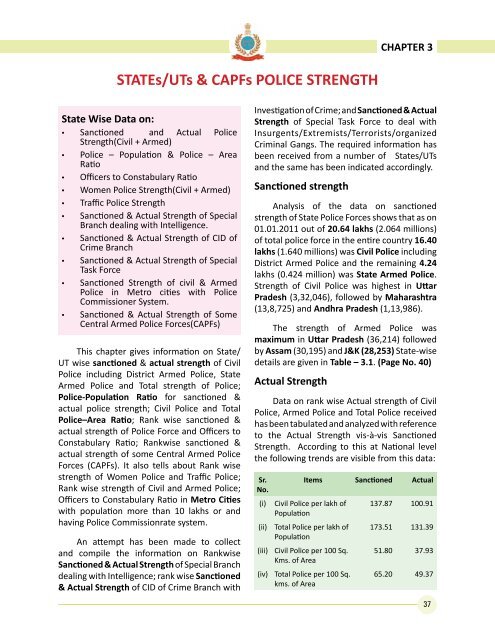 Data on Police Organisations in India - Commonwealth Human ...