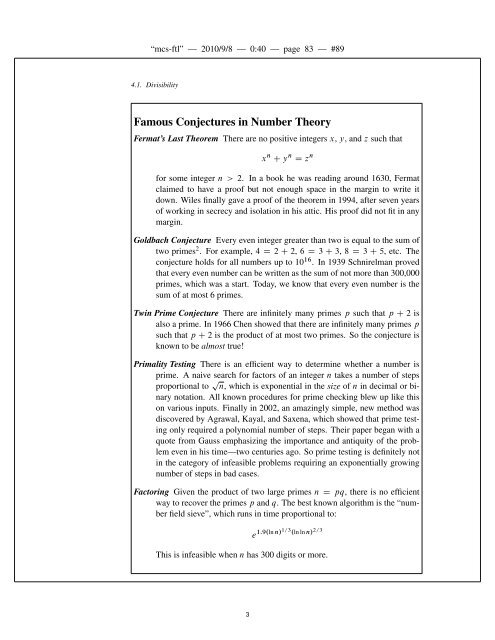 6.042J Chapter 4: Number theory - MIT OpenCourseWare