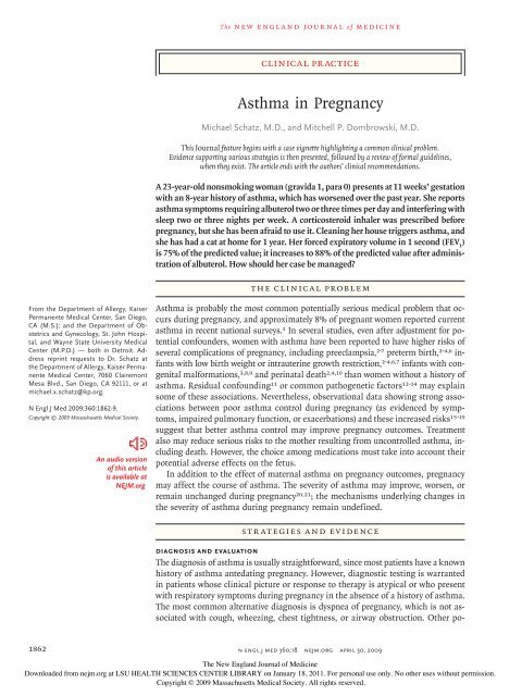 Asthma in Pregnancy - NEJM 2009.pdf - AInotes