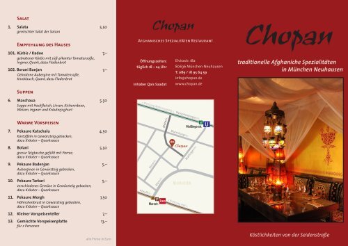 traditionelle Afghaniche Spezialitäten in München ... - Chopan