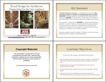 Wood Design for Architects: AIA Statement AIA ... - WoodWorks