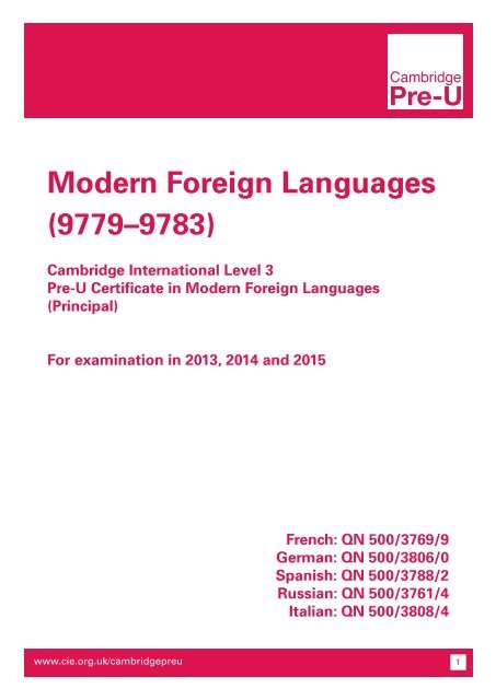 2015 Syllabus - Cambridge International Examinations