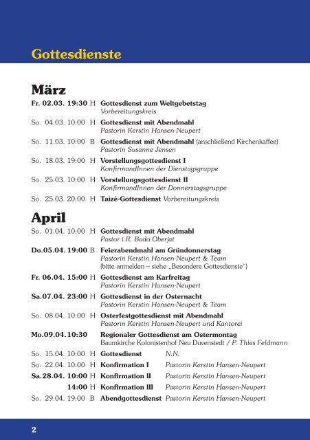 MÃ¤rz - Mai 2012 - Kirchengemeinde HÃ¼tten