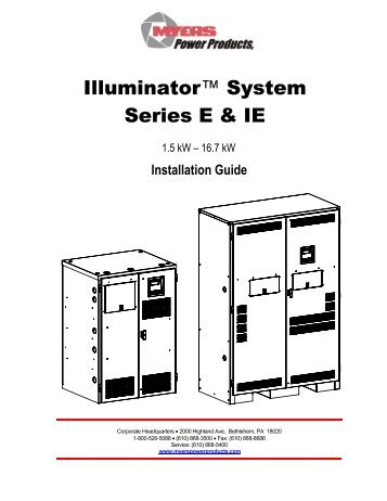 Series E Installation Manual PDF - Myers Power Products, Inc.