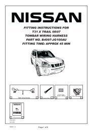fitting instructions for nissan t31 x trail towbar wiring harness