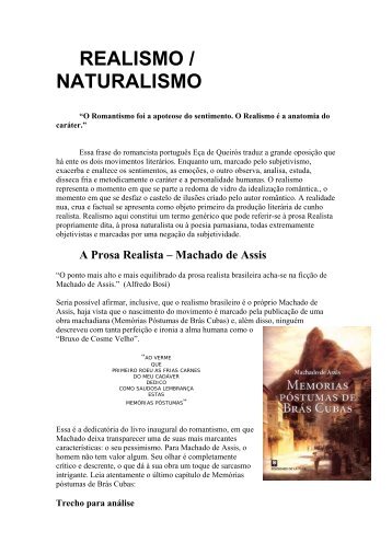 REALISMO / NATURALISMO - Vestibular1