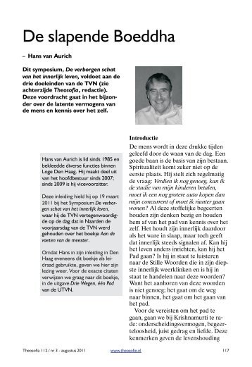 De slapende Boeddha - Theosofische Vereniging in Nederland