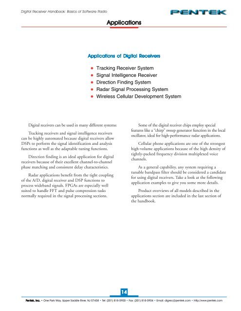 Digital Receiver Handbook: Basics of Software Radio