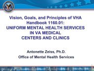 Vision, Goals, and Principles of VHA Handbook 1160.01: UNIFORM ...