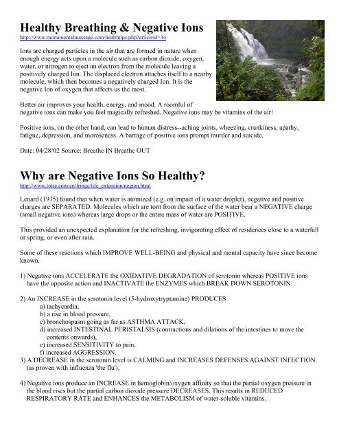 Healthy Breathing & Negative Ions - Nikken Wellness Products ...