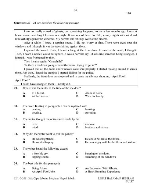 penilaian menengah rendah 2011 excel 2 - Trial Paper Collection