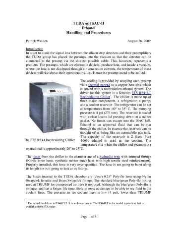 TUDA @ ISAC-II Ethanol Handling and Procedures