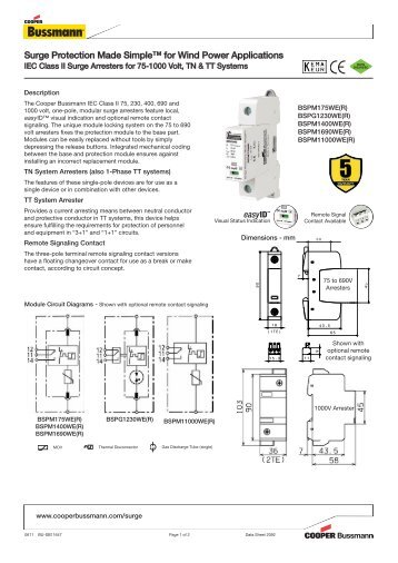 SPD Wind Data Sheet 2092 - Cooper Bussmann