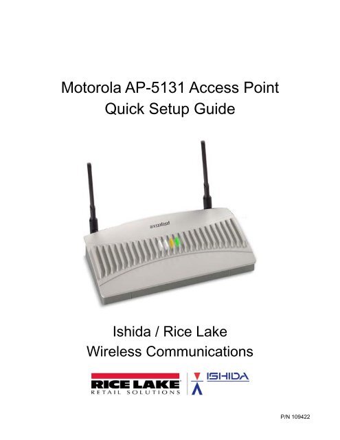 Motorola AP-5131 Access Point Quick Setup Guide - Rice Lake ...