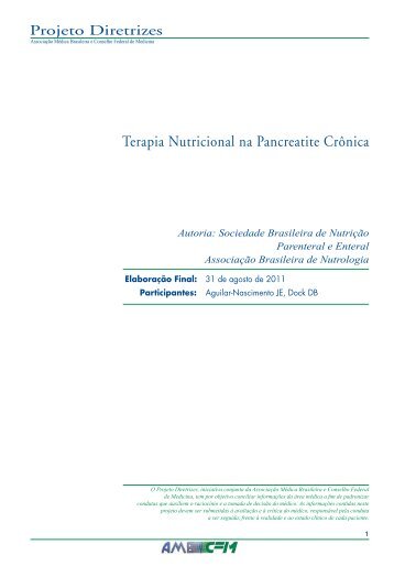 Terapia Nutricional na Pancreatite Crônica - Projeto Diretrizes