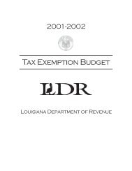 Tax Exemption Budget - Louisiana Department of Revenue
