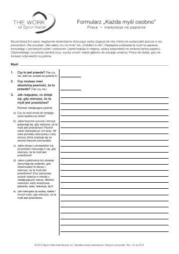 Worksheet Byron Katie Worksheet thework com magazines formularz the work of byron katie