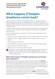 What happens if Hodgkin lymphoma comes back?