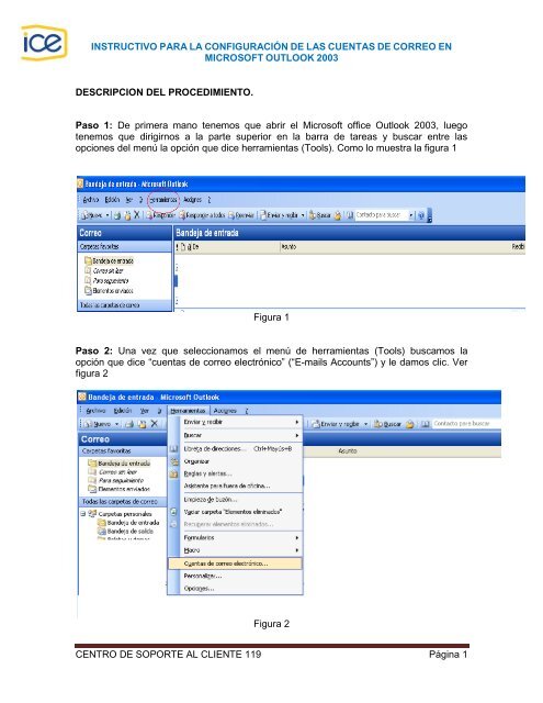 Configuración Outlook 2003 - Grupo ICE