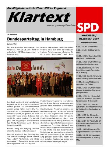 Klartext November-Dezember 2007 - SPD Vogtland