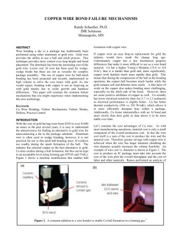 COPPER WIRE BOND FAILURE MECHANISMS - DfR Solutions