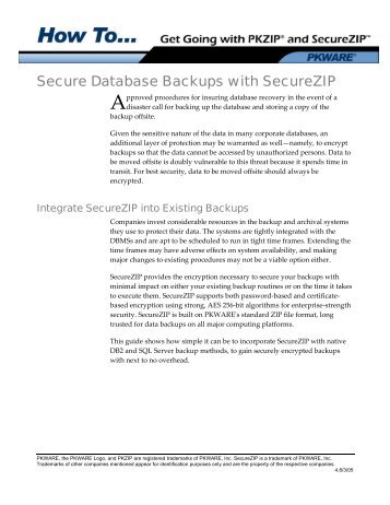 How to Secure Database Backups - PKWare