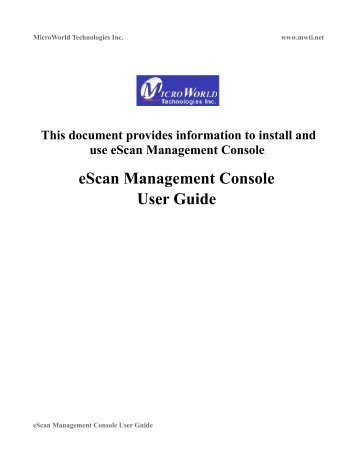 eScan Management Console User Guide