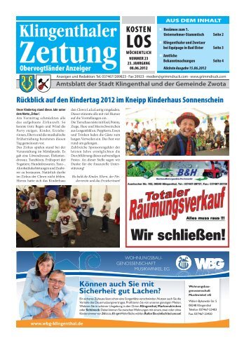 Amtsblatt der Stadt Klingenthal und der Gemeinde Zwota