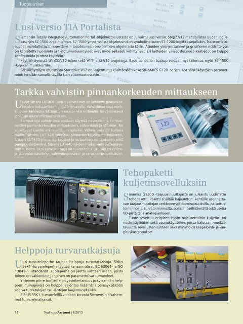 TeollisuusPartneri | 1/2013 - Siemens