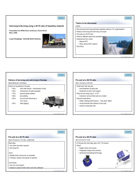 Anti-icing & De-icing using a 30:70 ratio of liquid/dry material Topics ...