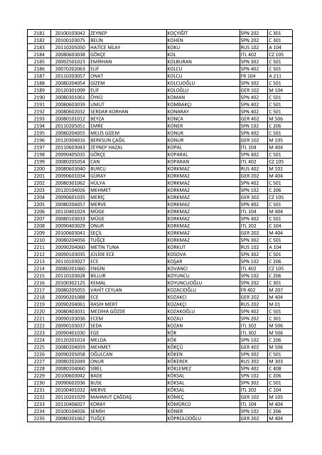 13 NÄ°SAN CUMARTESÄ° GÃNÃ 1. ve 3. SINIFLAR 10:00 2. ve 4 ...