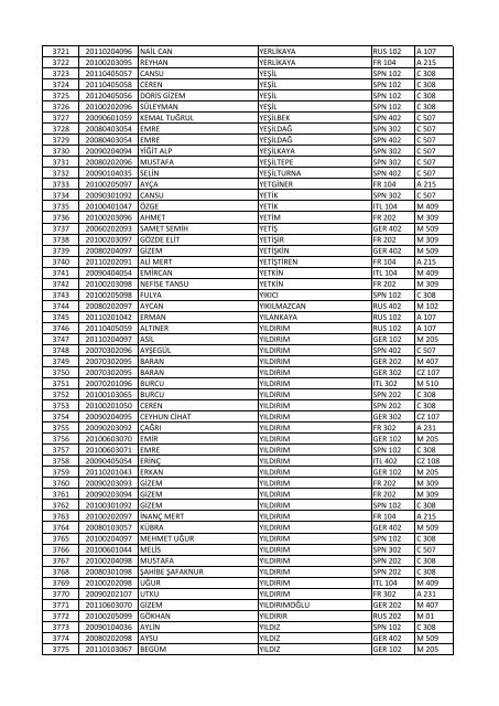 13 NÄ°SAN CUMARTESÄ° GÃNÃ 1. ve 3. SINIFLAR 10:00 2. ve 4 ...