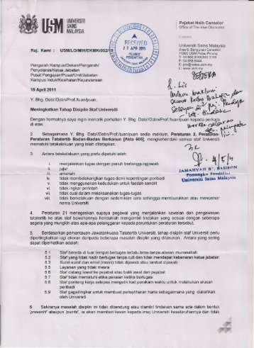 Meningkatkan Tahap Disiplin Staf Universiti - Jabatan Pendaftar