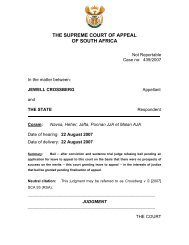 THE SUPREME COURT OF APPEAL OF SOUTH AFRICA