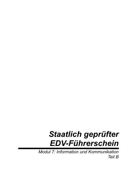 Staatlich geprüfter EDV-Führerschein - Klassenwiki