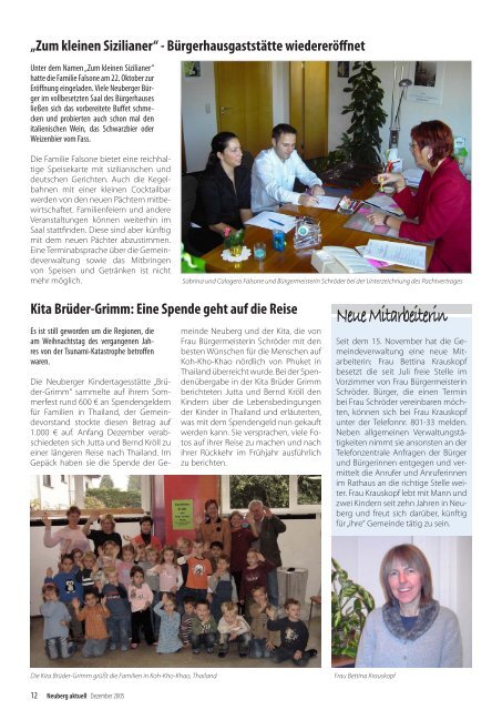 NEUBERG aktuell, Ausgabe 12/2005 - Gemeinde Neuberg