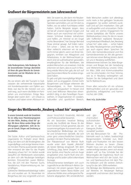 NEUBERG aktuell, Ausgabe 12/2005 - Gemeinde Neuberg