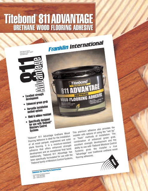Franklin Titebond 811 Advantage, Urethane Glue For Hardwood Floors