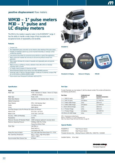 WM10 â 1â pulse meters M10 â 1â pulse and LC display meters - Net