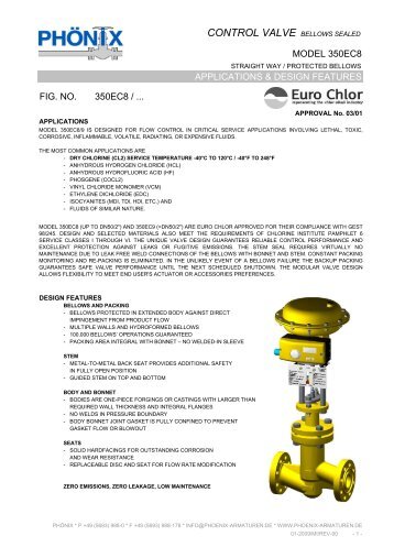 CONTROL VALVE BELLOWS SEALED - Euro Chlor