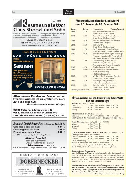 12. Januar 2011 - Adorf Tor zum Oberen Vogtland