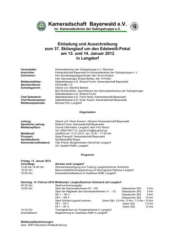 Ausschreibung EWP 2012 - Skiverband Bayerwald