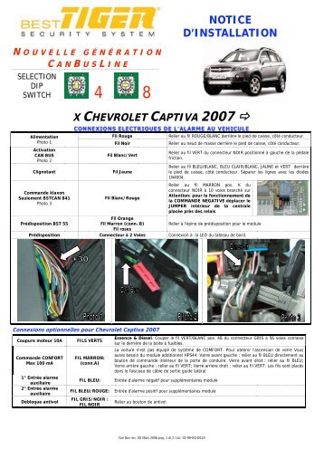 notice d'installation x chevrolet captiva 2007 - Davicom Electronics