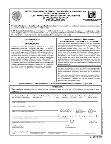 Cuestionario para empresas de autotransporte de pasajeros ... - Inegi