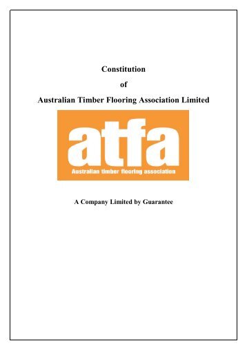 Model Rules for an Incorporated Association - The Australian Timber ...